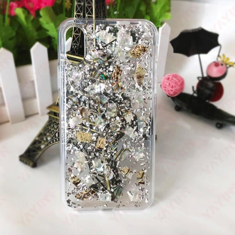Customized iPhone suitable for transparent drip mobile phone case fashionable drop gold foil TPU PC soft shell protection case