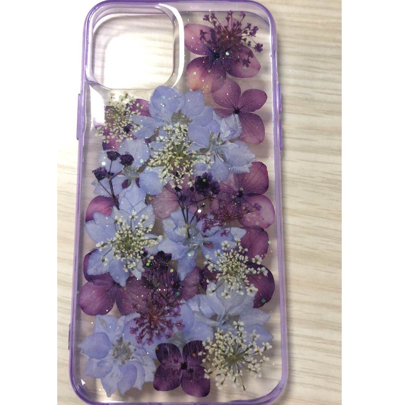 Dried Flower Epoxy Phone Case, Glitter Epoxy Case